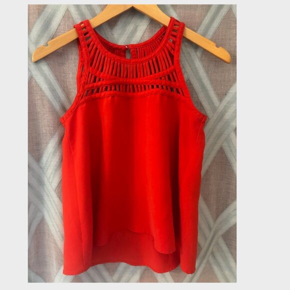 Red Sugarlips Party Sleeveless Top with Spaghetti Detail - Picture 1 of 6